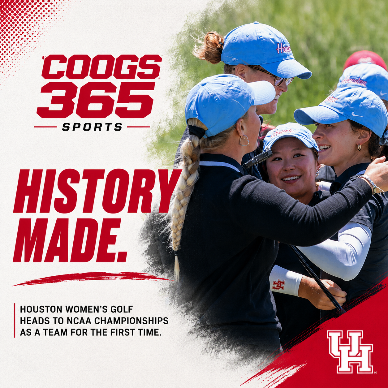 Houston Women's Golf celebrate after earning bid to the NCAA Championship