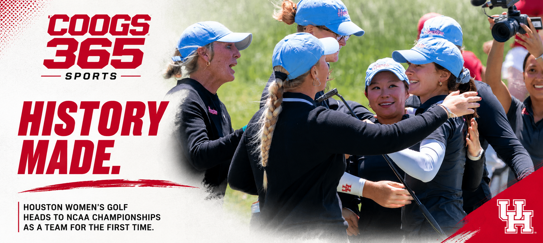 Houston Women's Golf celebrate after earning bid to the NCAA Championship