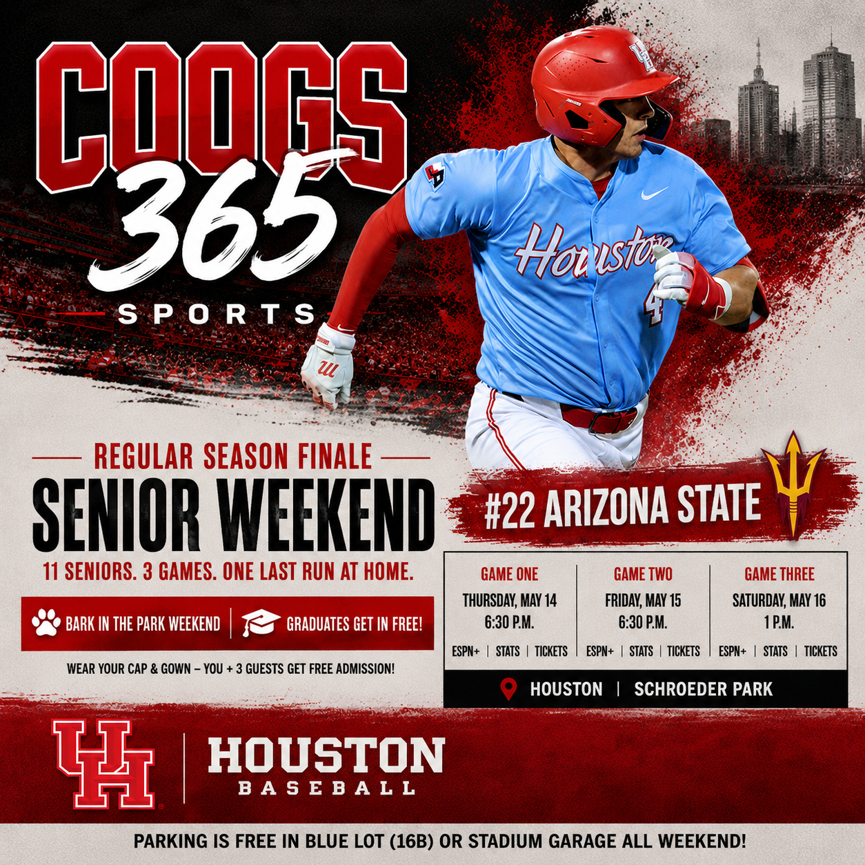 Houston Baseball closes regular season against No.22 Arizona St.