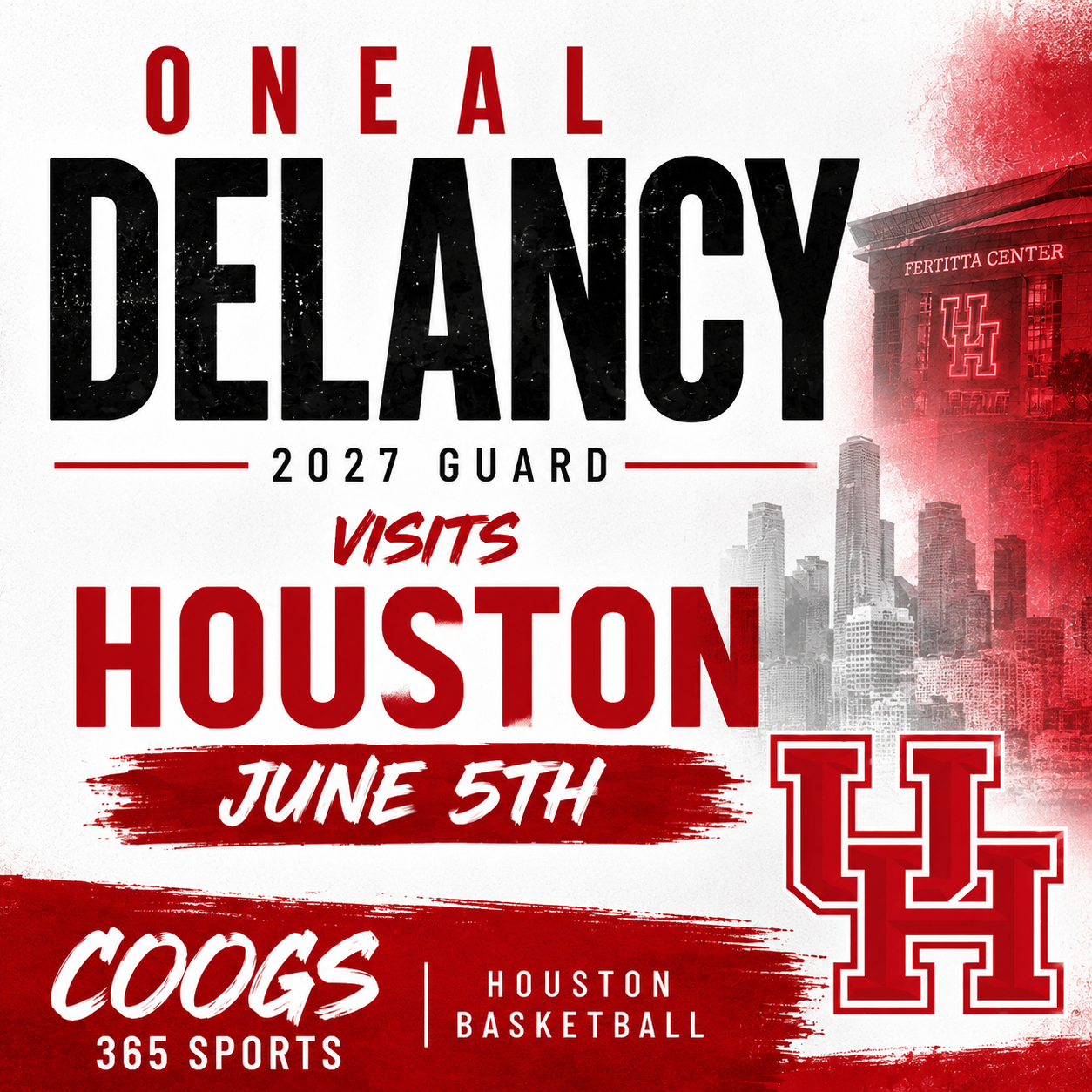 Oneal Delancy set visit with Houston June 5th
