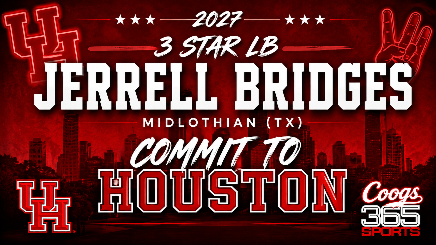 3 Star Midlothian linebacker Jerrell Bridges chose Houston over SMU, Arkansas and Baylor