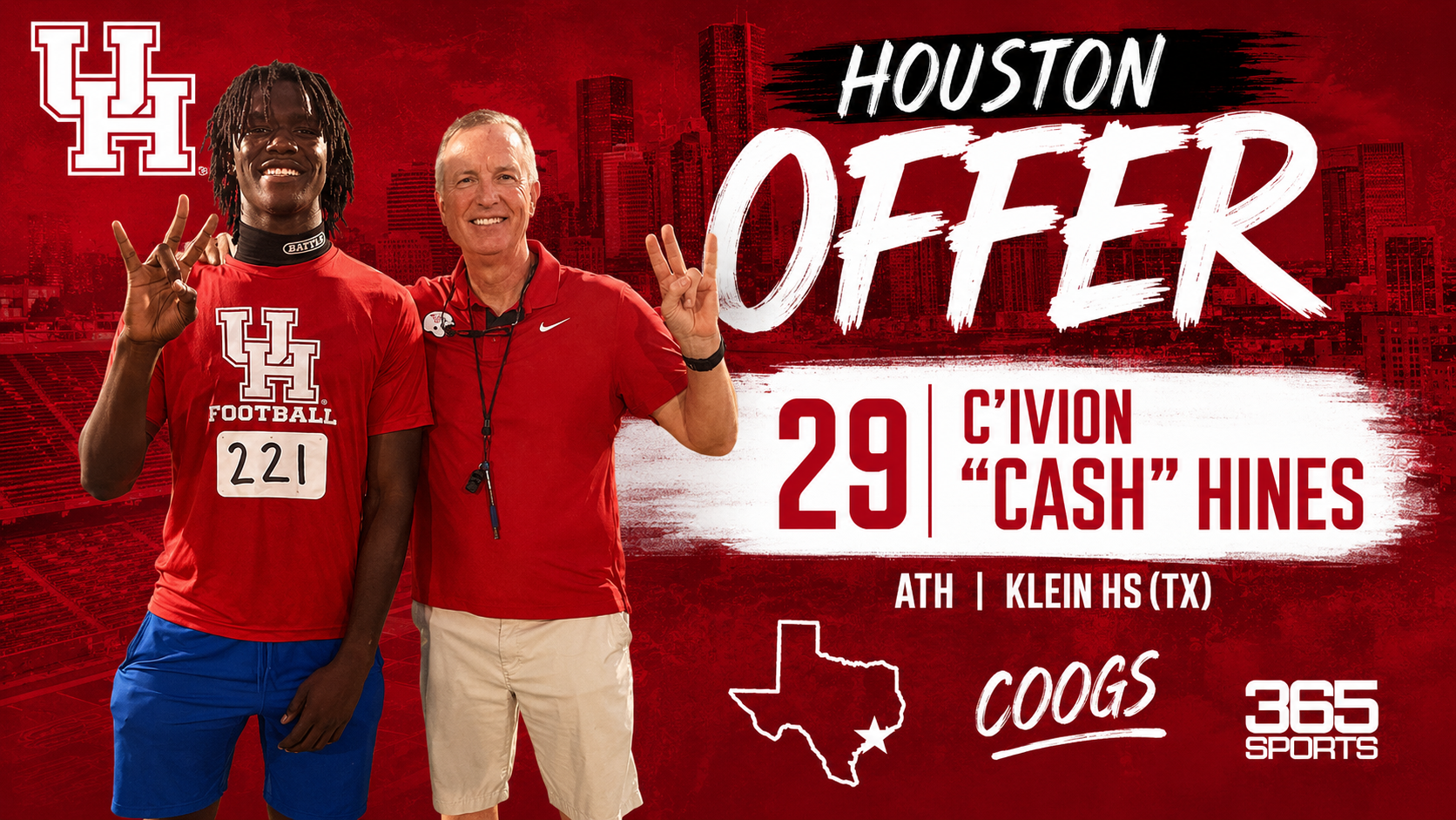 '29 ATH Cash Hines gets Houston offer