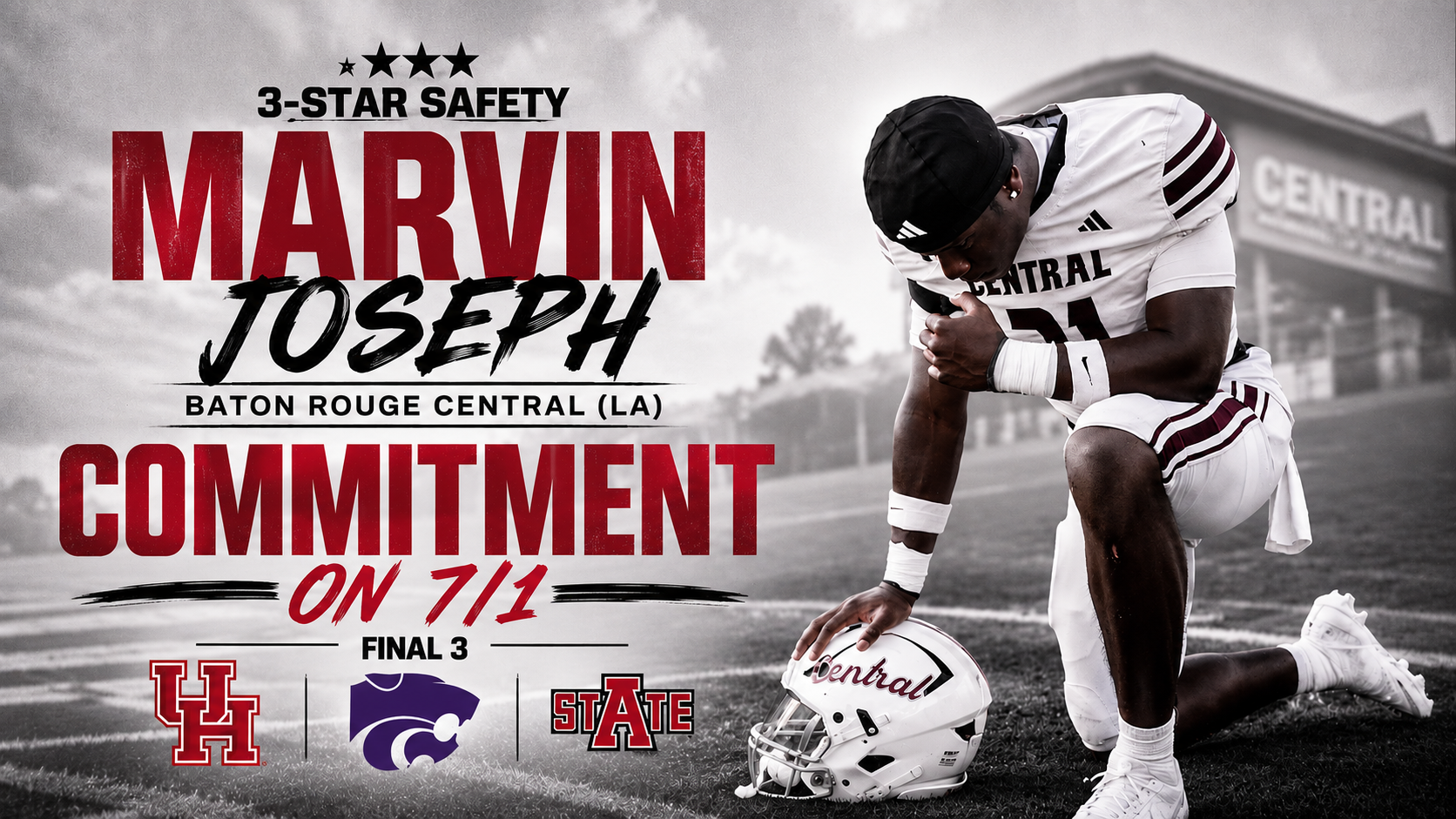 3 Star Baton Rouge Central Safety Marvin Josephy Set to Commit on Wednesday