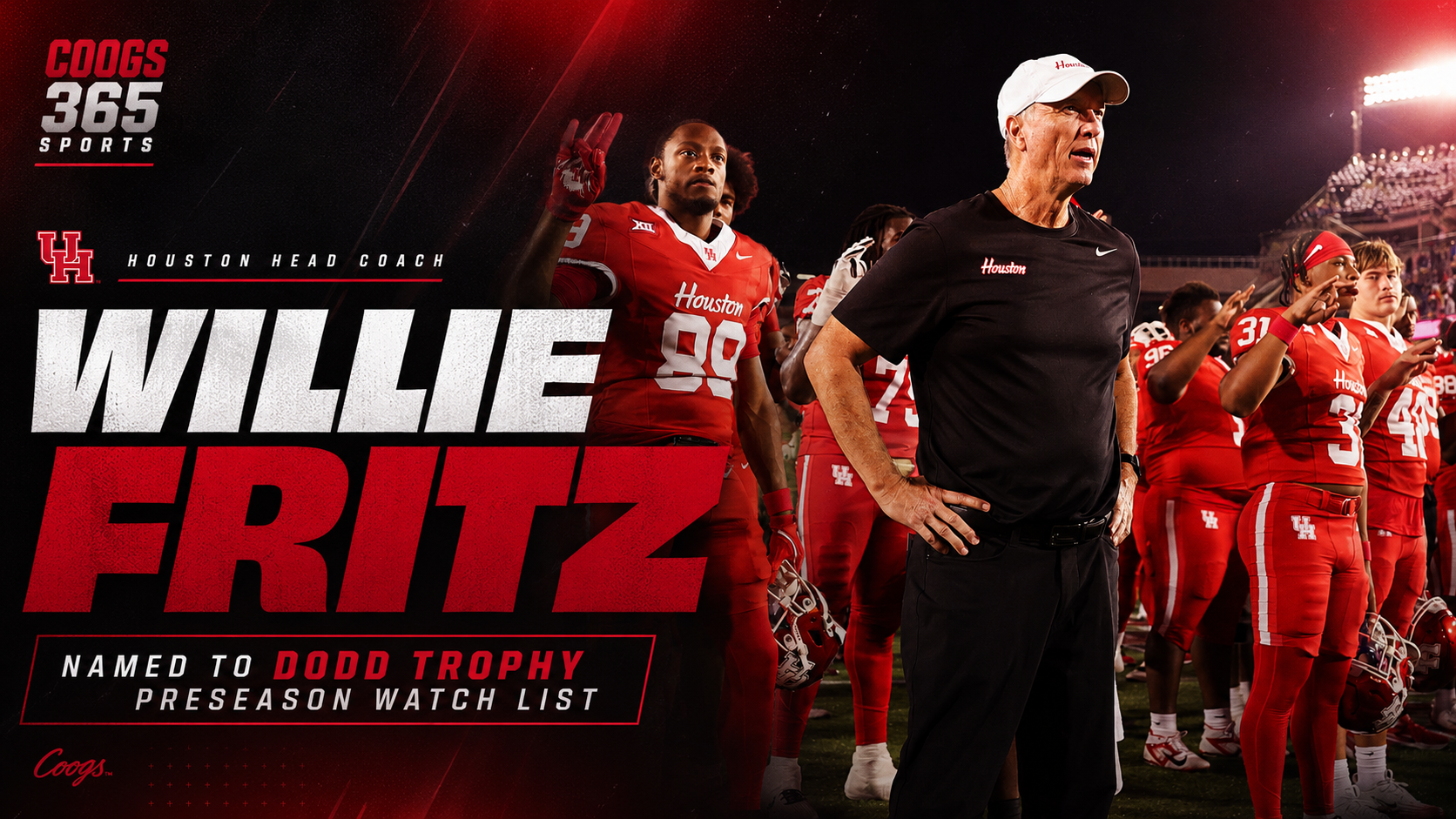 Houston's Willie Fritz name to Dodd Trophy Pre-Season Watch List