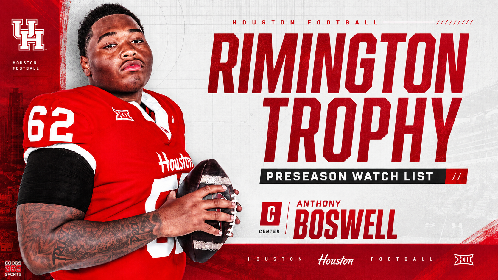 Boswell makes imington Trophy Preseason Watch List