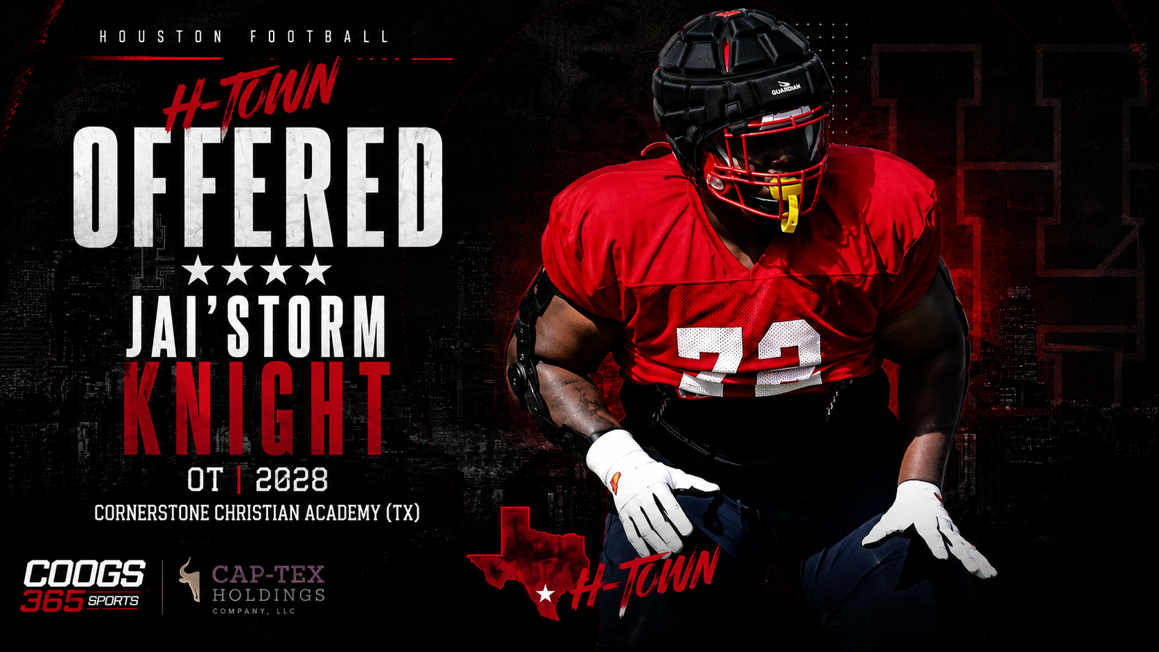 Houston offers 4 -Star 2028 OT Jai'Storm Knight,