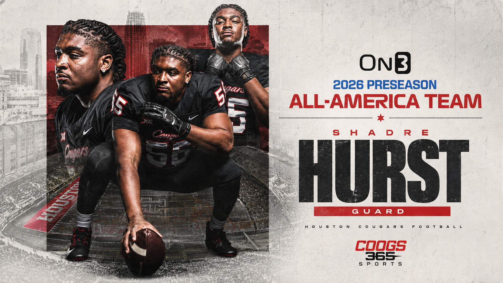 Houston OG Shadre Hurst Named to On3 Preseason All-America Team