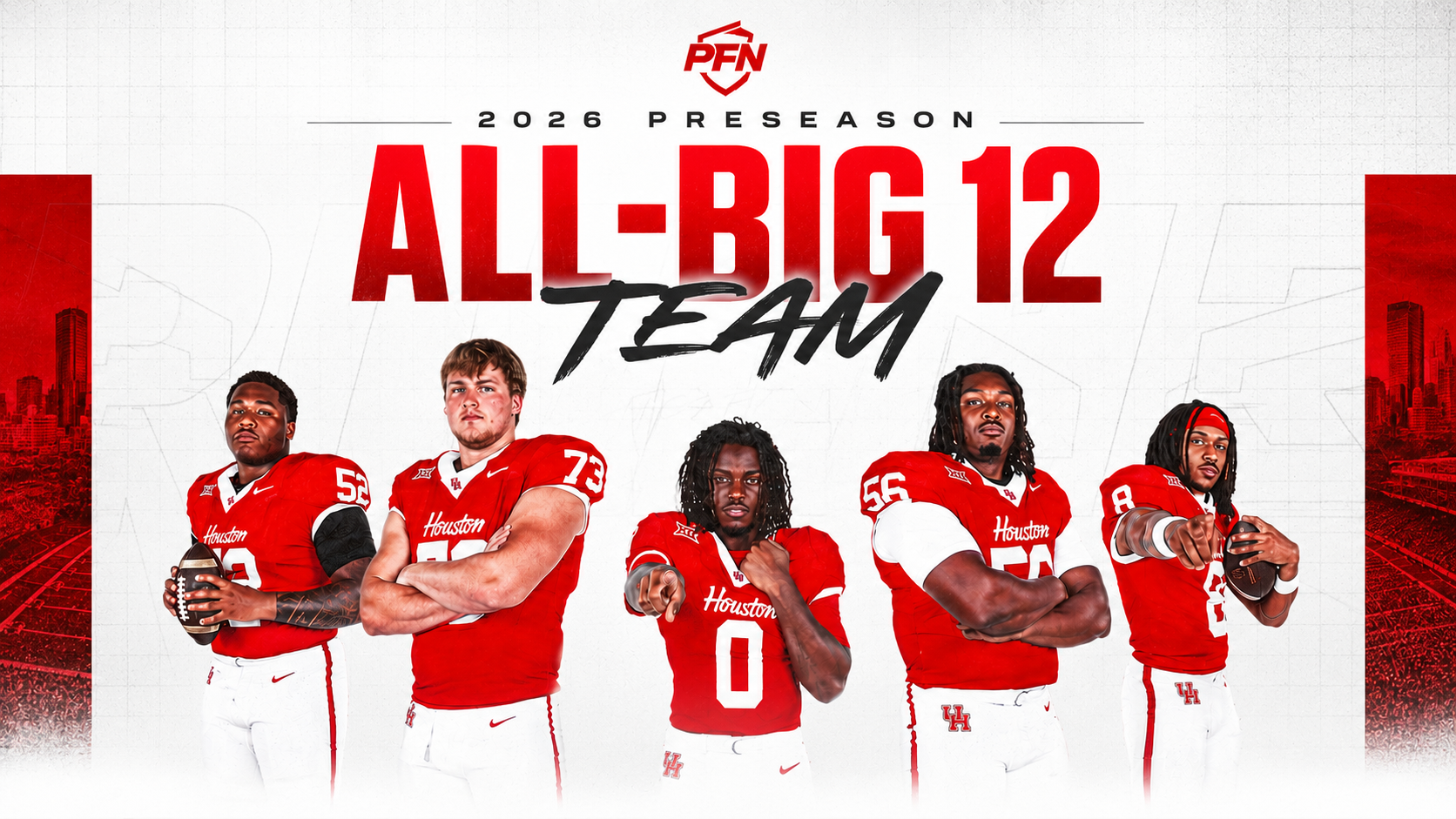 Five Cougars named to PFN Preseason All Big 12