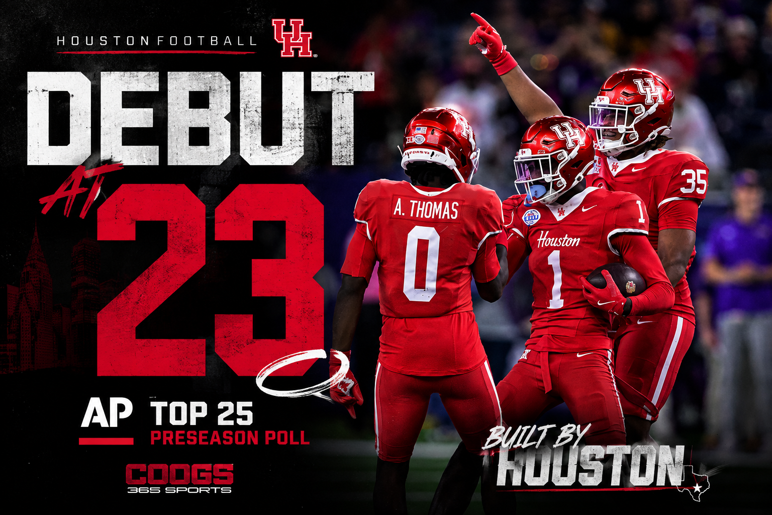 Houston Debuts at No.23 on the AP Top 25 Preseason Poll1