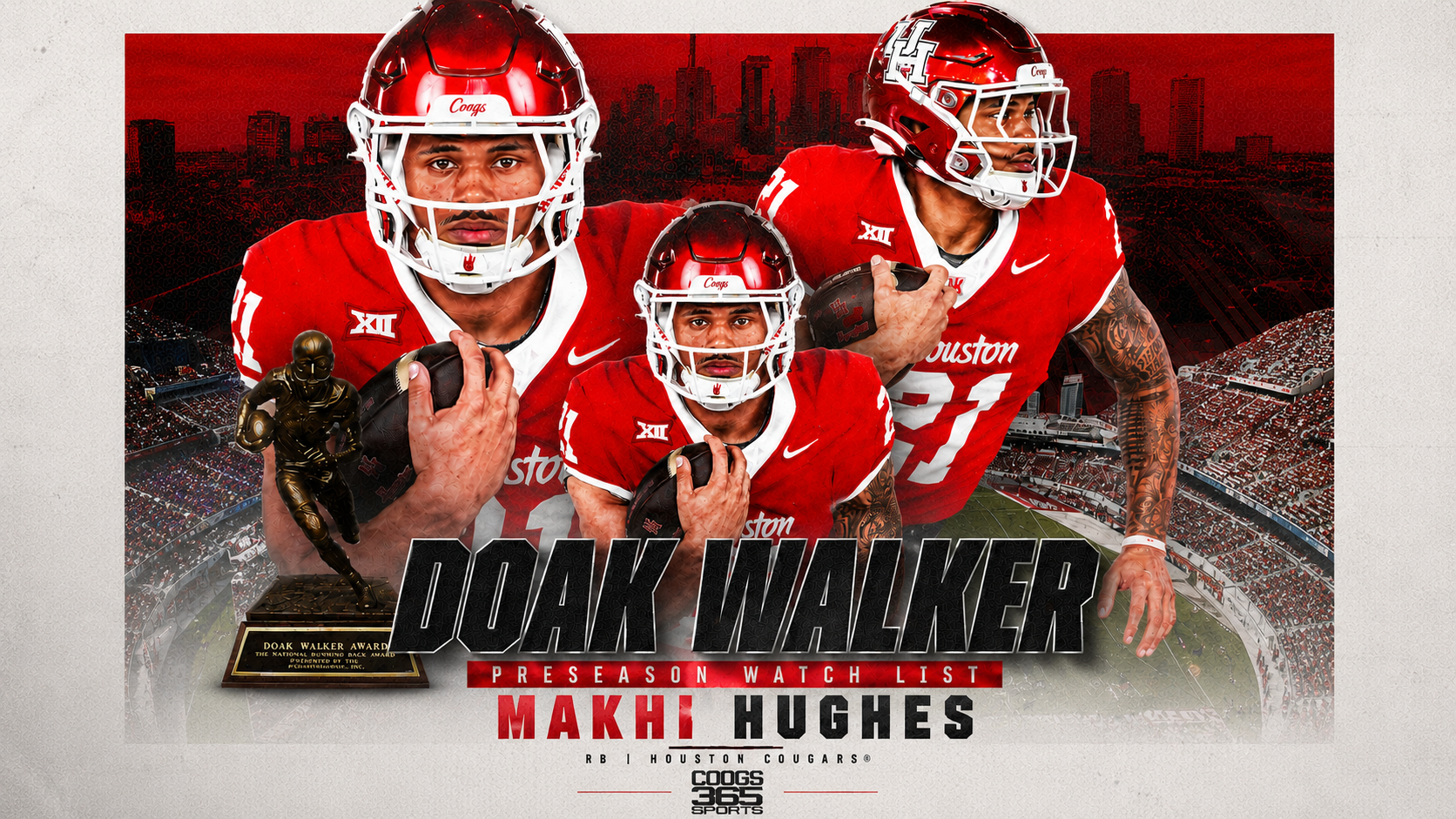 Houston RB Makhi Hughes makes Doak Walker Preseason Watchlist