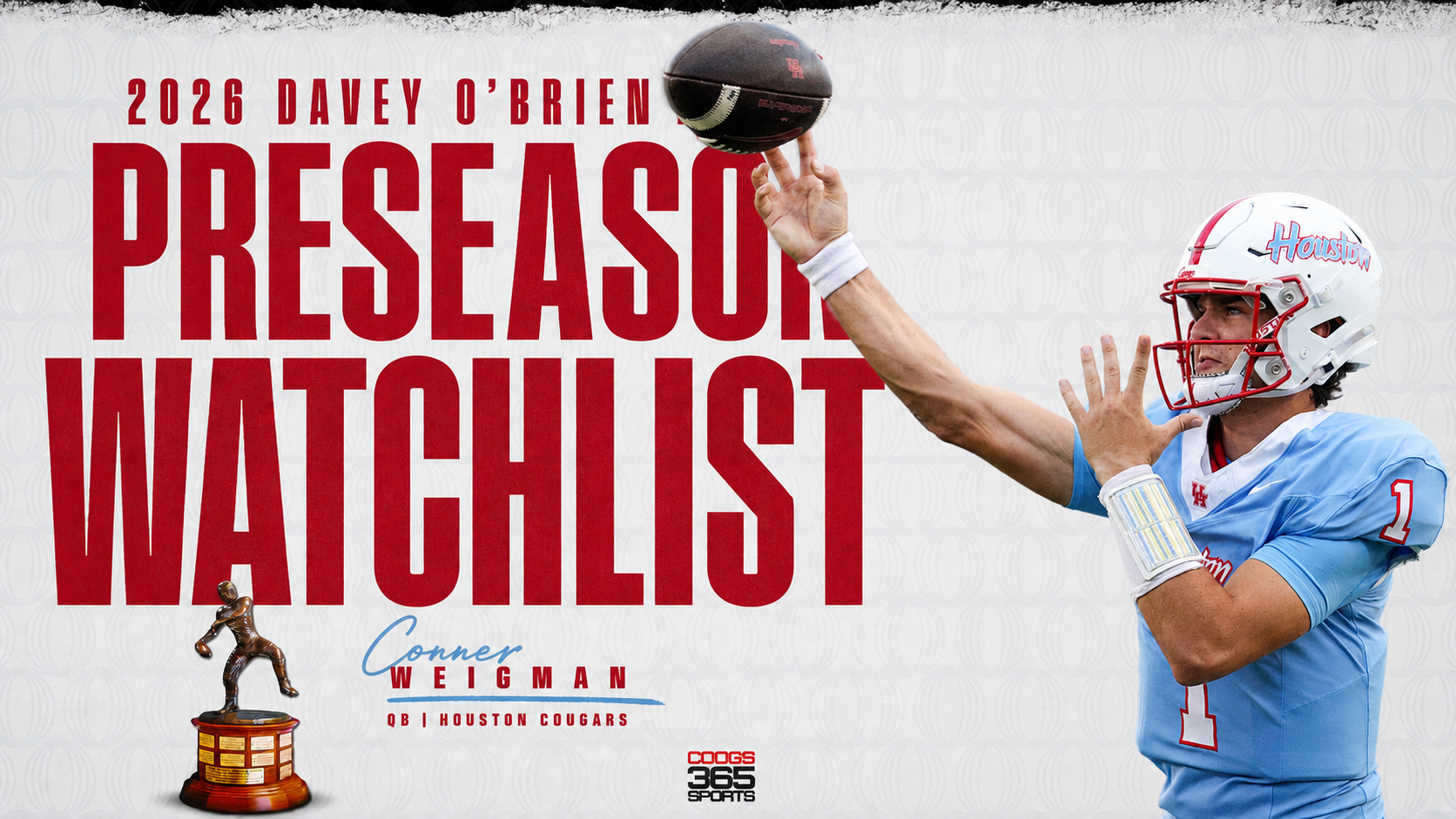 Houston QB1 Conner Weigman makes Davey O'Brien Preseasn Watchlist