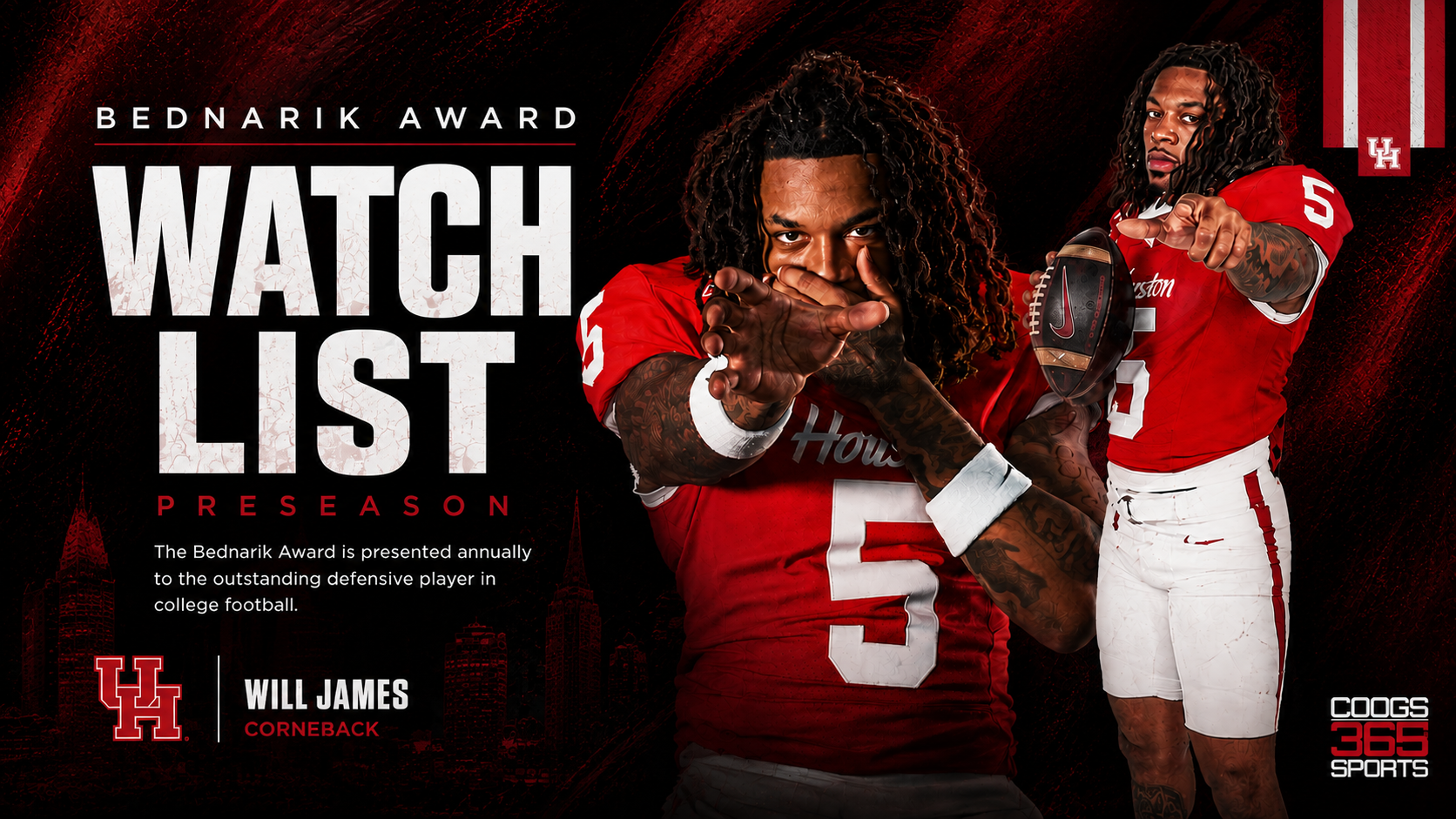 James Earns Bednarik Watch List