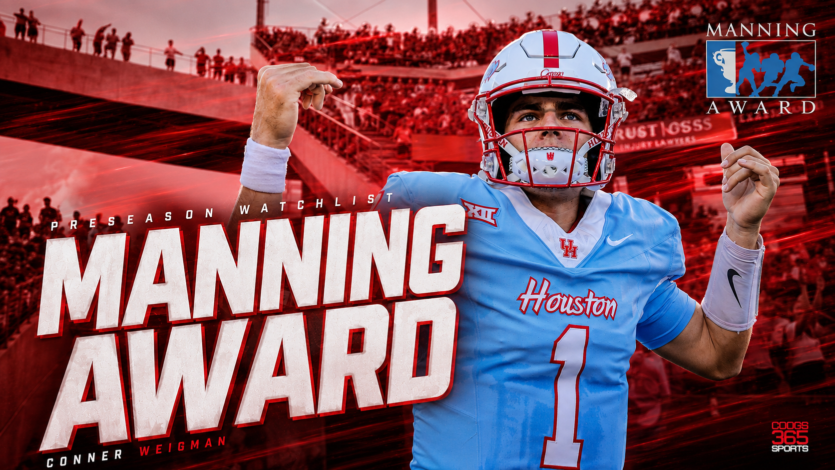 Houston QB1 Conner Weigman makes Manning Award Watchlist
