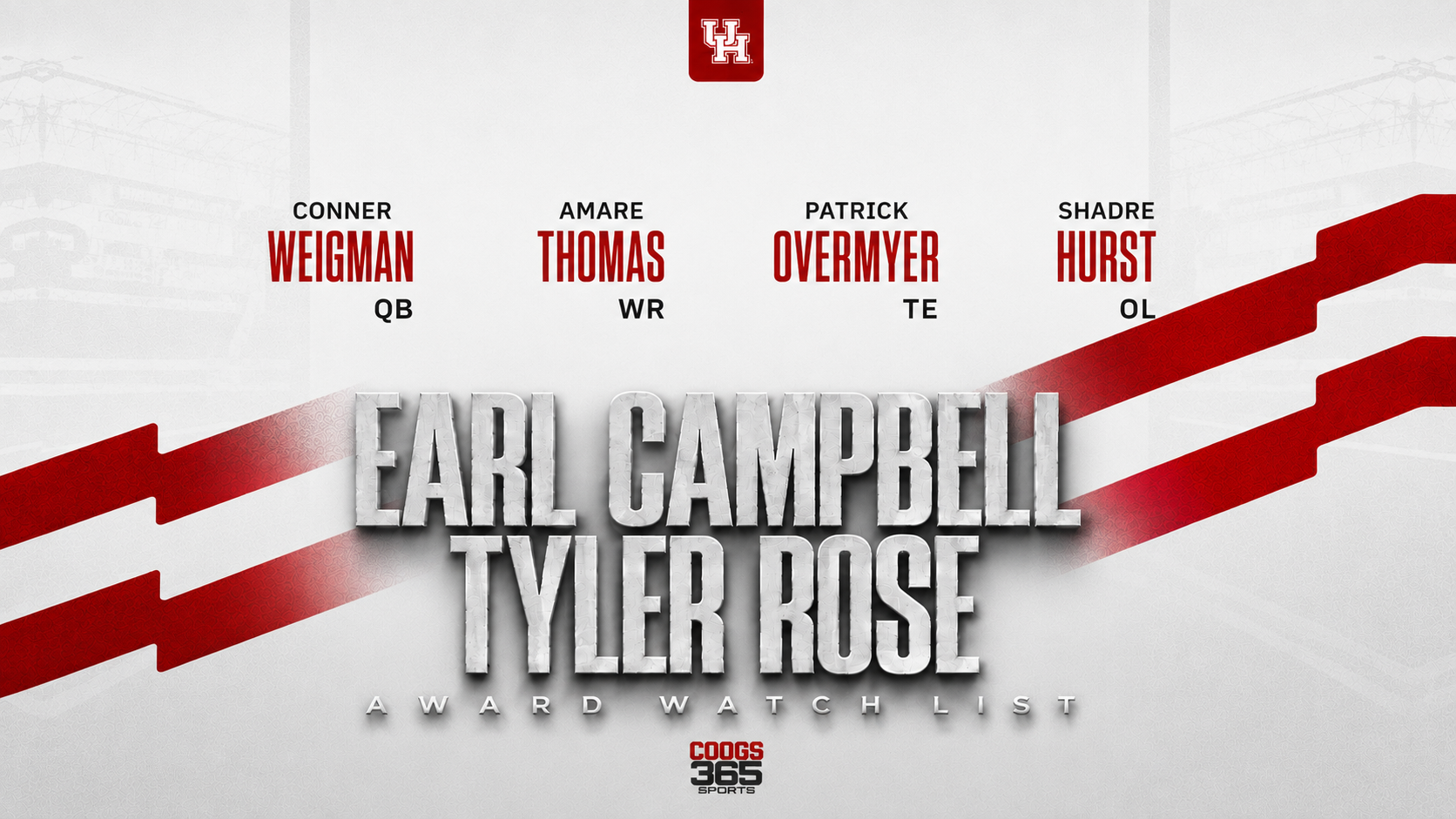 Four Coogs named to the Earl Campbell Tyler Rose Watchlist