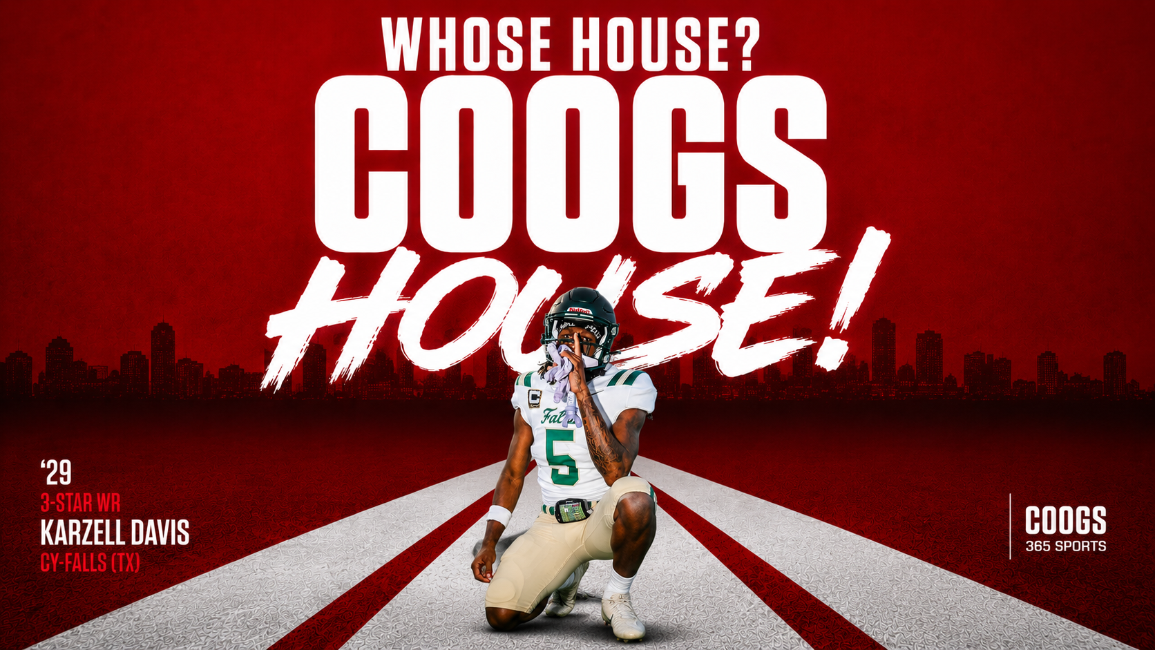 2029 Three-Star WR . Karzell Davis, Cy-Fall previews his week 1 gameday visit with the Coogs