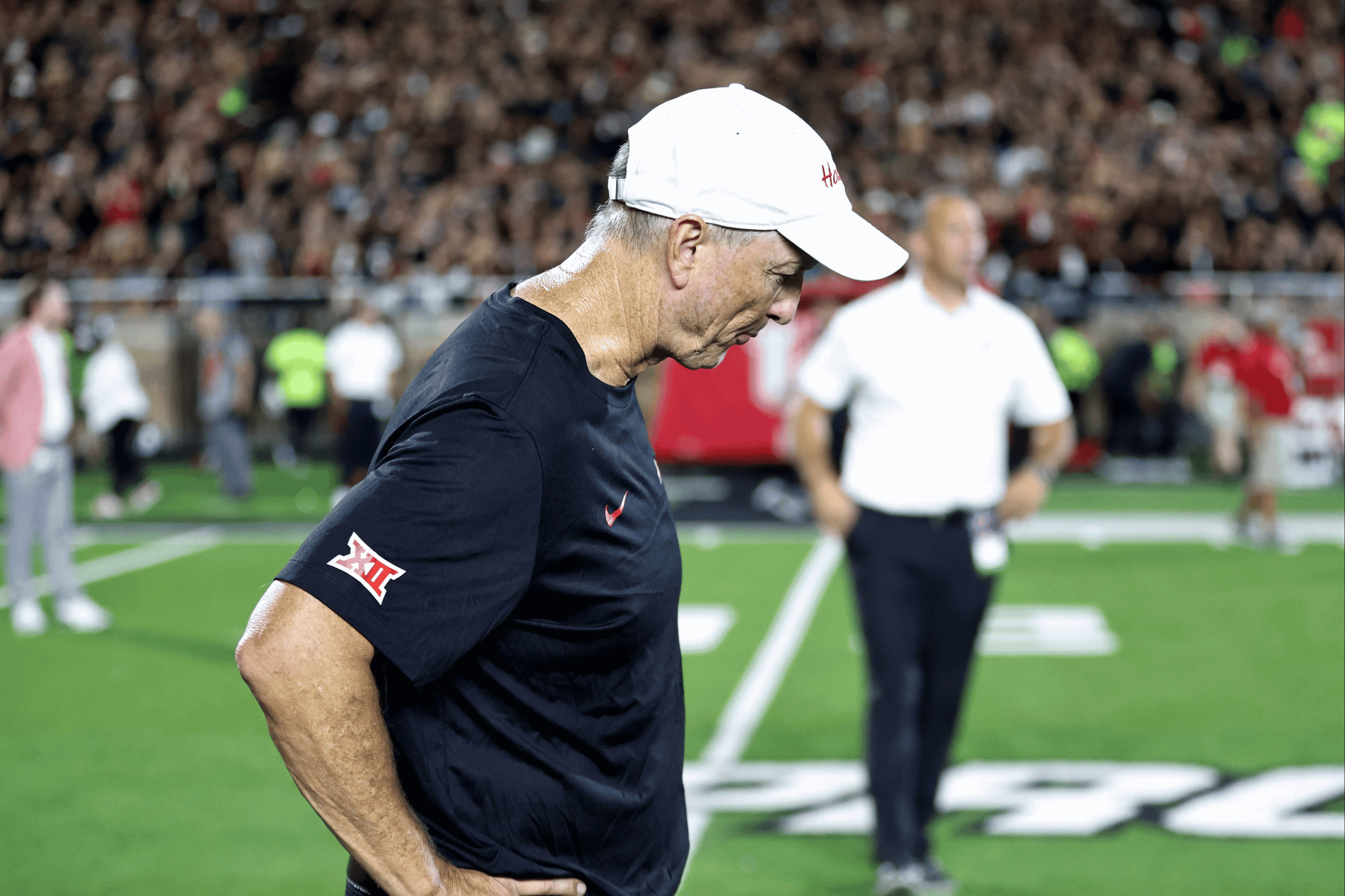 Sep 18, 2026; Lubbock, Texas, USA; Houston Cougars head coach Willie Fritz reacts after the game against the Texas Tech Red Raiders at Galaxy Stadium